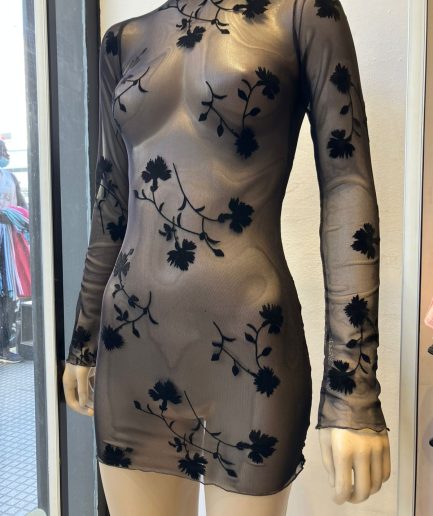 Vestido tul flok corto