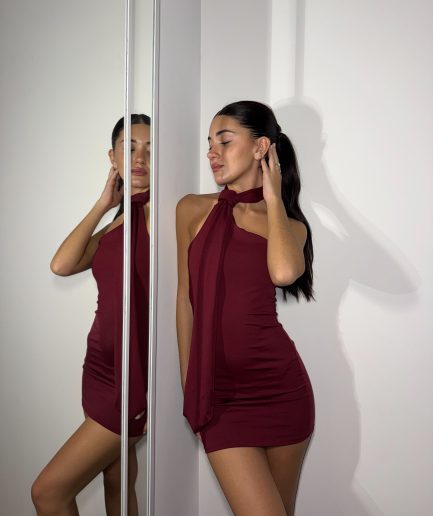 Vestido micro bufanda pasacinto