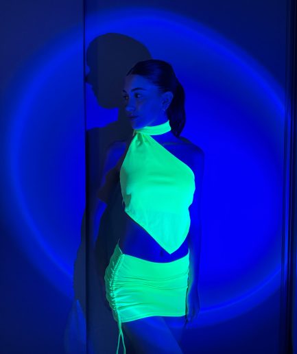 Top fluor pico central bufanda