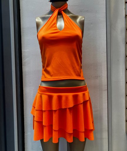 Top fluor escote cruzado con tira