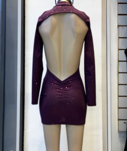 Vestido glitter crepe esp desc