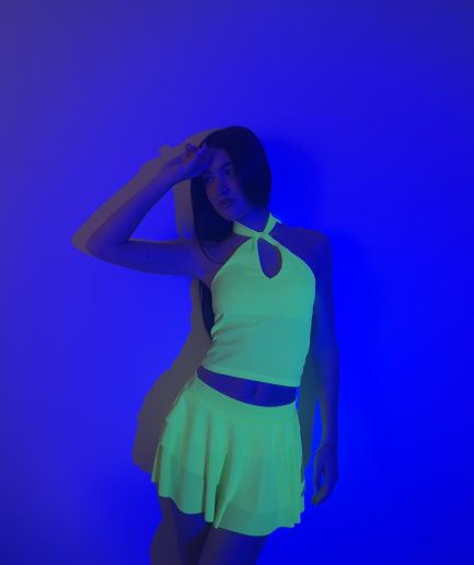 Pollera fluor volado