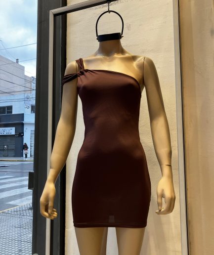 Vestido micro detalle hombro