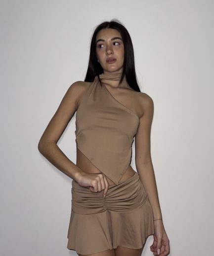 Pollera micro volado frunce