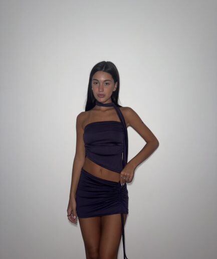 Top micro strapless pico corbatin