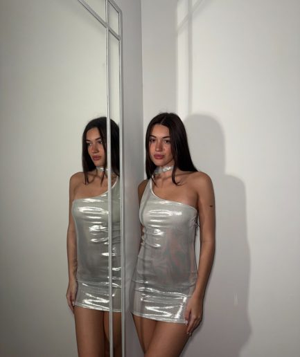 Vestido metal rib asim bufanda