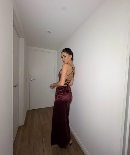 Vestido saten largo tiras esp