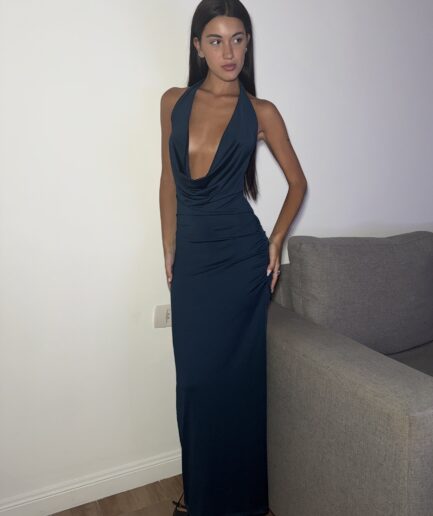 Vestido micro largo buche cavado