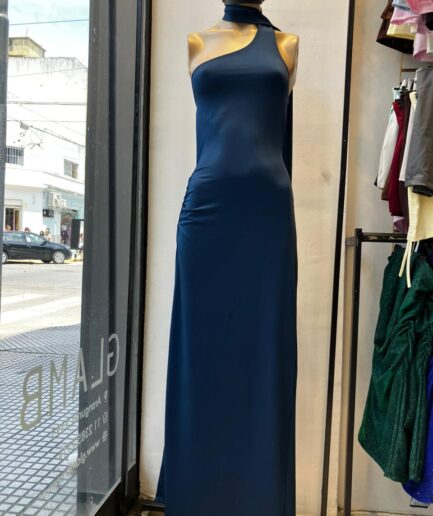 Vestido micro largo asim bufanda