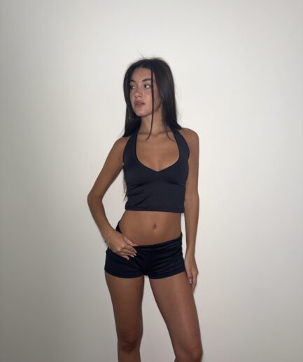 Top micro escote cavado