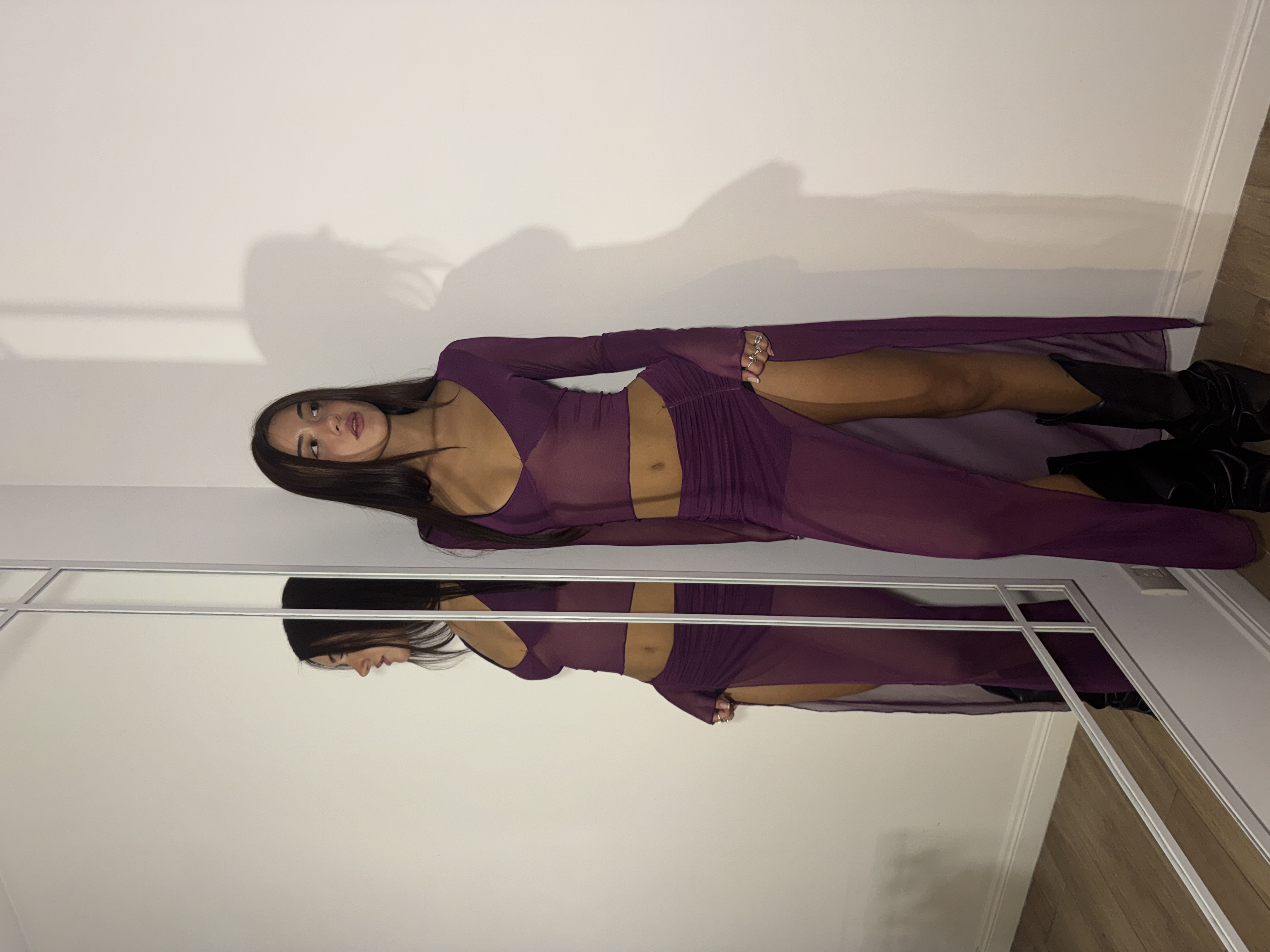 Pollera tul largo frunce