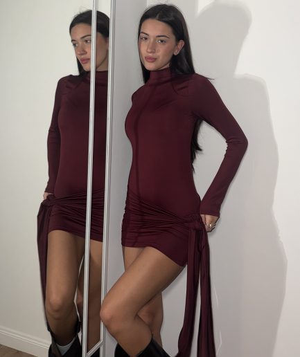 Vestido micro polera M/L para atar