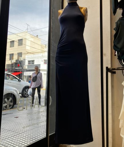 Vestido micro largo corbata