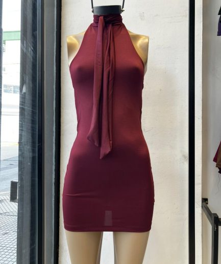 Vestido micro corbata