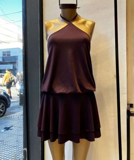 Vestido micro volado embu triangulo