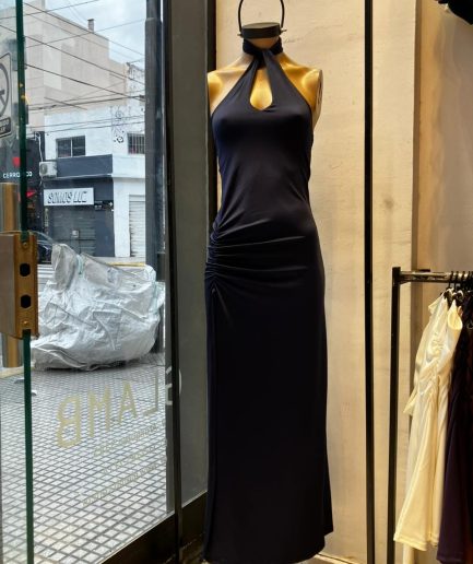 Vestido micro largo escote cruzado tira