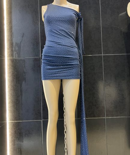 Vestido tacha asim nudo lazo