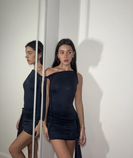 Vestido tacha asim nudo lazo